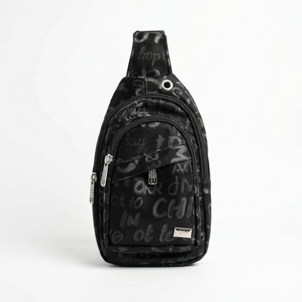 black-graffiti-crossbody-sling-bag کیف کراس بادی طرح دار مشکی