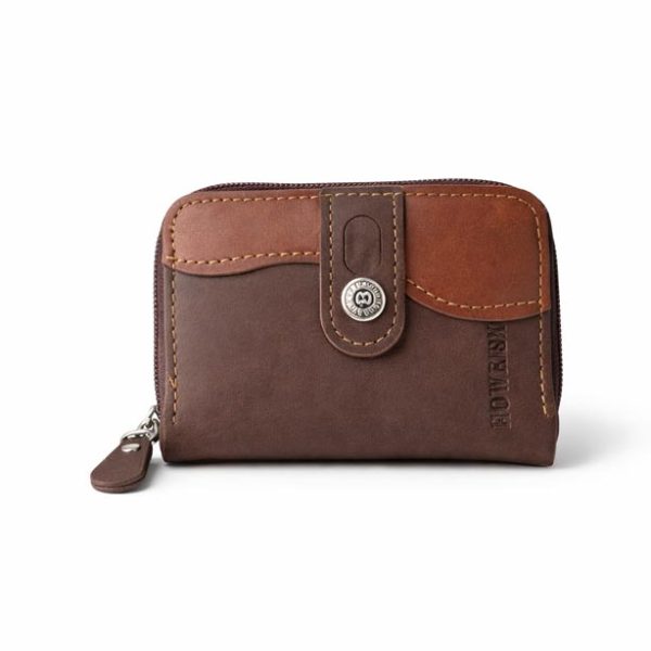 women-leather-wallet-brown-vintage کیف پول زنانه چرم