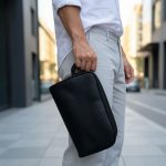کیف دستی طرح چرم مشکی مردانه